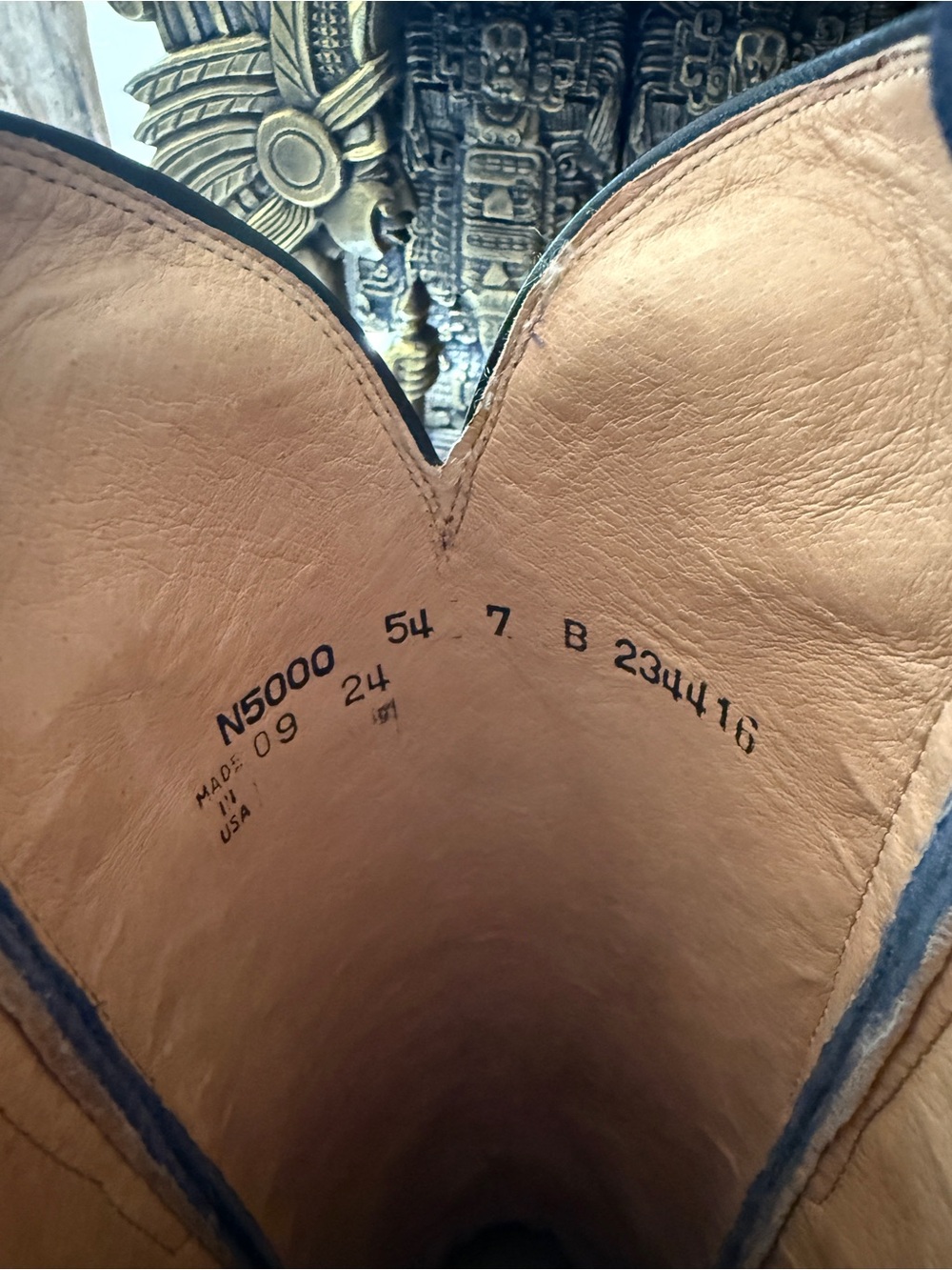 Lucchese Rodeo Exclusive Blazer Navy Blue Suede Tall Western Heeled Boots Sz 7 - Picture 10 of 10